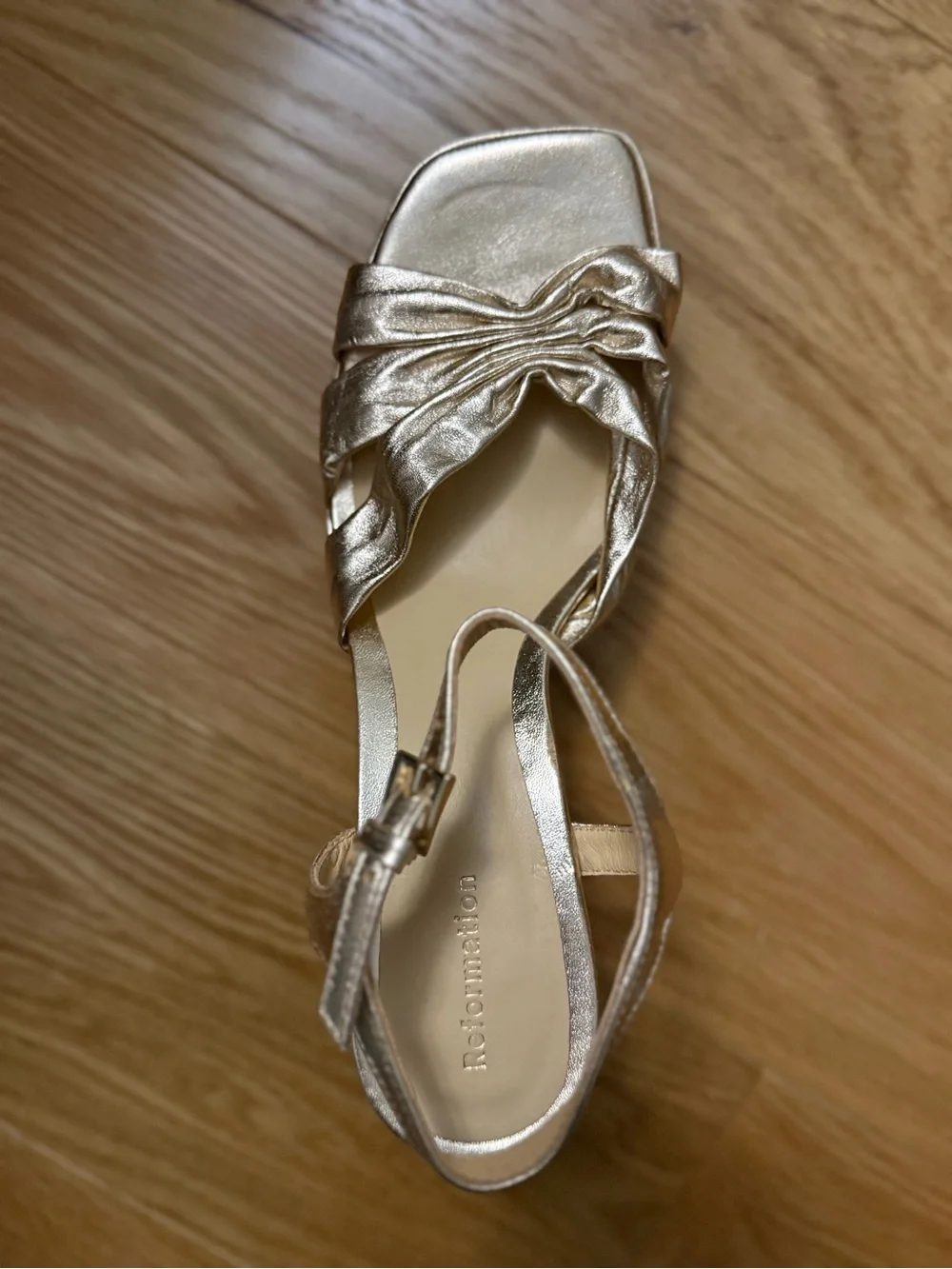 Reformation Maize Platform Heeled Sandals - Gold